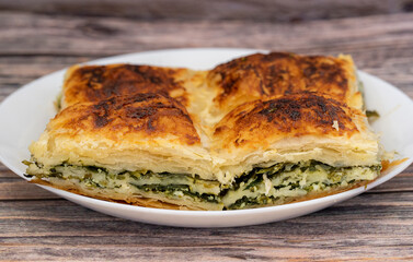 Turkish Tray Böreği , Herbed cheese pastry from Mugla - Milas region