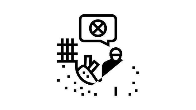 contaminated soil removal line icon animation