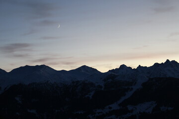 Dawn over the swiss alps