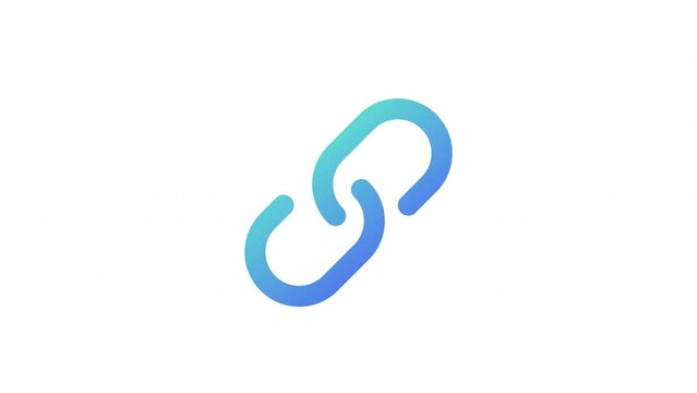 Animated hyperlink gradient ui icon. Digital reference. Seamless loop HD video with alpha channel on transparent background. Line color user interface symbol motion graphic animation