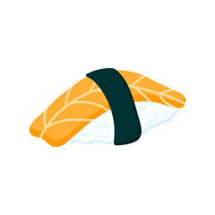 Asian sushi food with salmon. vector illustration