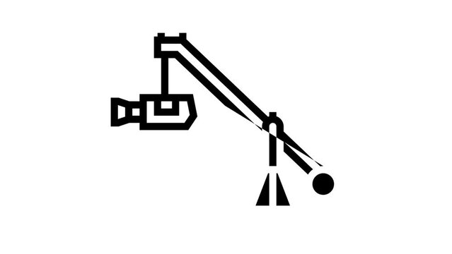 crane video camera line icon animation