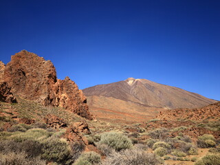 Fototapeta premium View on the mount Teide in the National Park of Teide in Tenerife