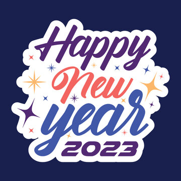 2023 Sticker Design, New Year Sticker Design 2023