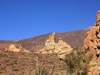 View of rocks in the Teide National Park in tenerife