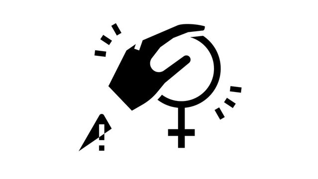 harassment female glyph icon animation