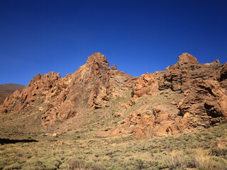 View of rocks in the Teide National Park in tenerife