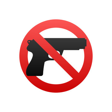 No gun sign. Gun free zone. Vector stock illustration.
