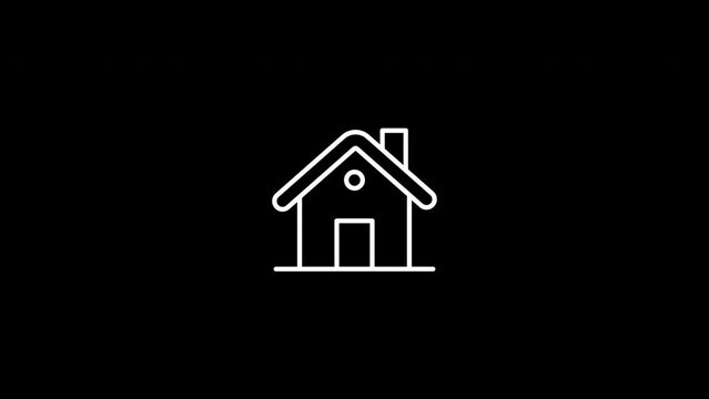 home icon  animation.white icon on black background.luma matte