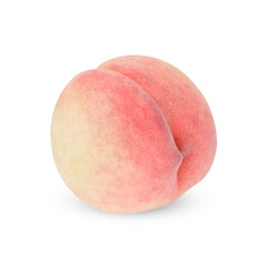 Fresh peach with leaves isolated on white background