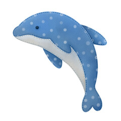 Watercolor dolphin illustration. Cute baby animal underwater graphics. 