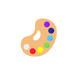 Painting supplies, color palettes, colorful tubes, watercolors, oil paints, acrylic paints.