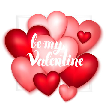 Be My Valentine Hearts. Illustration of Seasonal Love Concept.