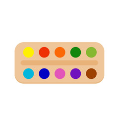 Painting supplies, color palettes, colorful tubes, watercolors, oil paints, acrylic paints.