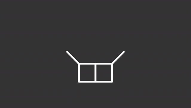 Animated bundle white line ui icon. Special offer. Seamless loop HD video with alpha channel on transparent background. Isolated user interface symbol motion graphic design for night mode