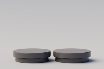 Abstract minimal scene with geometrical. step concrete pedestal podiums on white background. Scene to show cosmetic products presentation. Mock up design empty space. 3d rendering