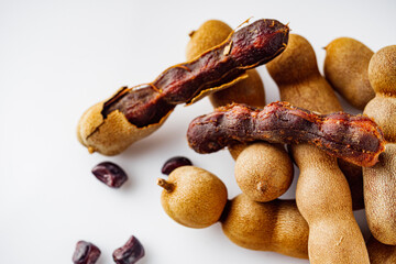 sweet and sour tamarind on a white background