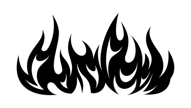 Flame fire fireball silhouette grunge tattoo design illustration clipart