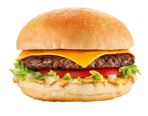 cheese salada em fundo branco - hambúrguer com salada, tomate e queijo