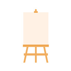 Wooden easel template of a colored table and white paper,Blank canvas on a painting easel,white drawing paper