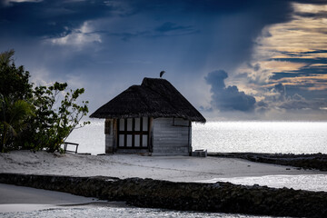 Sunset view at the beach of Drift Thelu Veliga retreat, Maledives