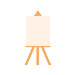 Wooden easel template of a colored table and white paper,Blank canvas on a painting easel,white drawing paper