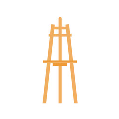 Wooden easel template of a colored table and white paper,Blank canvas on a painting easel,white drawing paper