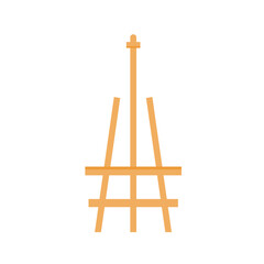 Wooden easel template of a colored table and white paper,Blank canvas on a painting easel,white drawing paper