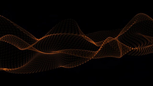 Grid sguare wave brown color motion animated black background