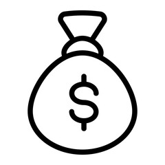 money bag line icon