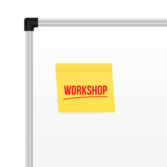 Workshop, Training and social network icon, label. Vector stock illustration