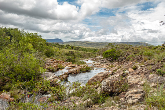 waterfall in Serra do Cipo, State of Minas Gerais, Brazil
