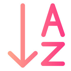 Obraz premium sort alpha gradient icon