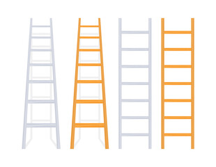 Wooden Stairs. Step ladder. Household tools. Vector stock illustration.