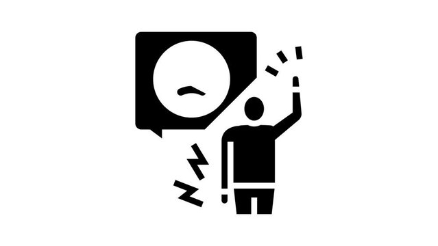 agressive person glyph icon animation