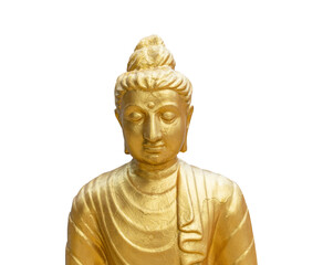 Golden buddha isolated on transparent background- PNG format.