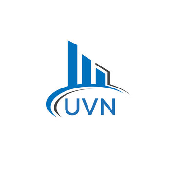 UVN letter logo. UVN blue image. UVN Monogram logo design for entrepreneur and business. UVN best icon.	
