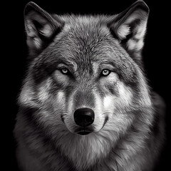 Fototapeta premium Portrait of a spiritual alpha wolf