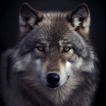 Portrait of a spiritual alpha wolf