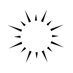 shining sun, spherical sun icon,cartoon text frame,Various circular speech bubbles, conversation