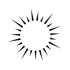 shining sun, spherical sun icon,cartoon text frame,Various circular speech bubbles, conversation