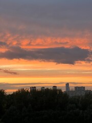 sunset over the city