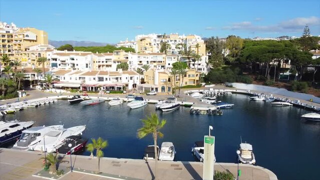 Aerial views of Cabopino marina in Marbella