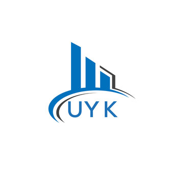 UYK letter logo. UYK blue image. UYK Monogram logo design for entrepreneur and business. UYK best icon.	
