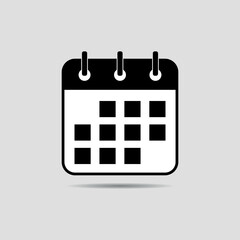 Simple vector flat icon of calendar, scheduled appointment schedule.