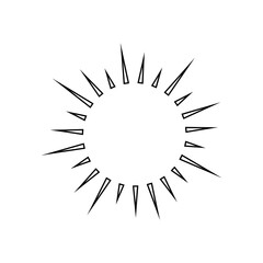 shining sun, spherical sun icon,cartoon text frame,Various circular speech bubbles, conversation