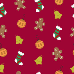 Cute seamless Christmas pattern. Illustration for cards, posters, flyers, webs and other use.