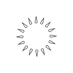 shining sun, spherical sun icon,cartoon text frame,Various circular speech bubbles, conversation