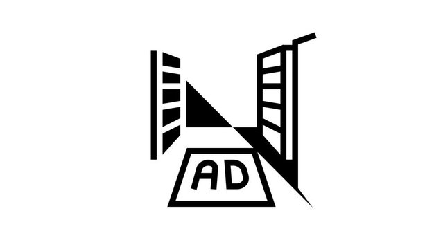 floor advertising line icon animation