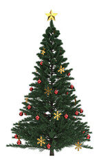Realistic Christmas tree 3d Render